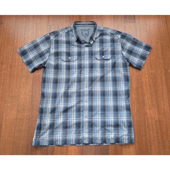 Lot 3 KUHL Short Sleeve BUTTON UP Sz L Shirts Plaid Outdoor Men's - Picture 7 of 10